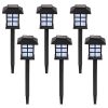 Free shipping 6pcs White LED Solar Lantern Torch Light Garden Landscape Lighting YJ