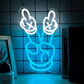 1pc LED Neon Sign Night Light - Novelty Lighting for Home Bedroom Dorm Party - 5V USB Powered with 2 Hooks for Easy Installation