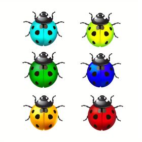 1pc/6pcs, Metal Ladybugs Wall Decor, Metal Ladybugs Hanging Decor, Home Decor, Garden Decor, Wall Decor, Bedroom Decor, Wedding Decor, Party Deco (Color: 6PC/SET)