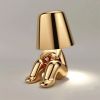 Creative lights for gift; Thinker Lamp Collection; Bedside Touch Control Table Lamp Cordless Led Nightstand Desk Lamp Creative Golden Man with Dimmabl