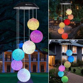 Yard Decor Lights; Solar Butterfly Chimes; 2023 Gifts for Mom/Dad/Women/Grandma/Wife/Daughter/Sister/Aunt/Nana/Grandfather/ ; Father Birthday Gif (Color: Crystal ball)