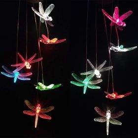 Yard Decor Lights; Solar Butterfly Chimes; 2023 Gifts for Mom/Dad/Women/Grandma/Wife/Daughter/Sister/Aunt/Nana/Grandfather/ ; Father Birthday Gif (Color: dragonfly)