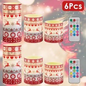 3Pcs/6Pcs/9Pcs quantity options Christmas Flameless LED Candles Deer Flickering Candle Lights Pillar Candles with 3 Lighting Modes Timer Remote C (Quantity: 6Pcs/Set)